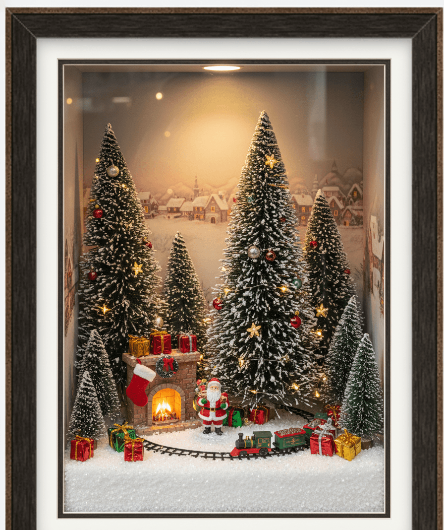 Modern Brown Standard Depth lifestyle image showing shadowbox display