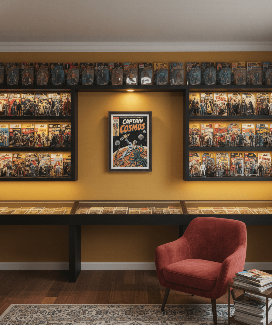 Modern Brown Standard Depth lifestyle image showing shadowbox display