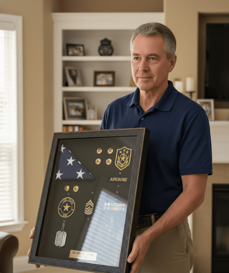 Modern Brown Standard Depth lifestyle image showing shadowbox display