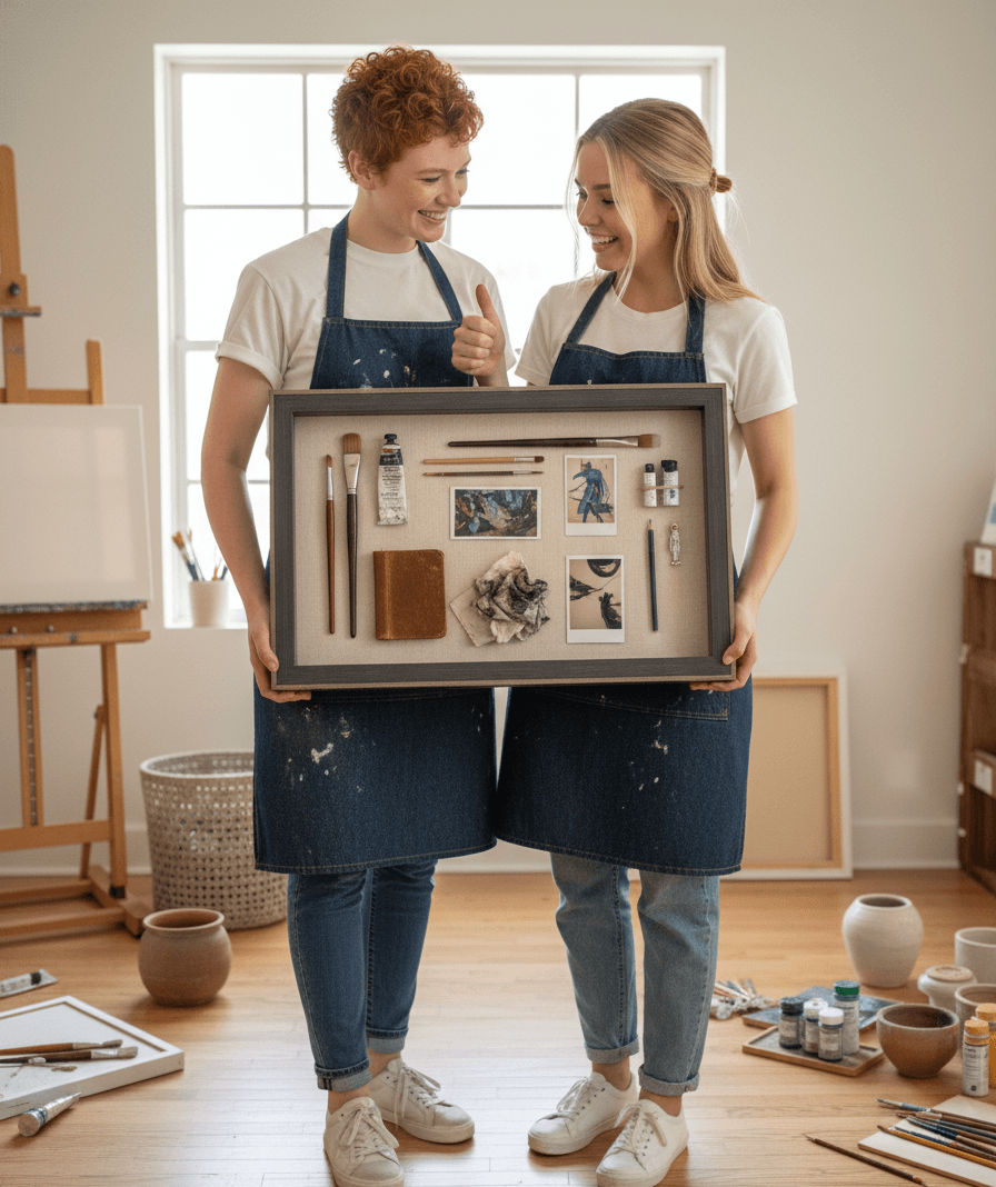 Modern Brown Standard Depth lifestyle image showing shadowbox display