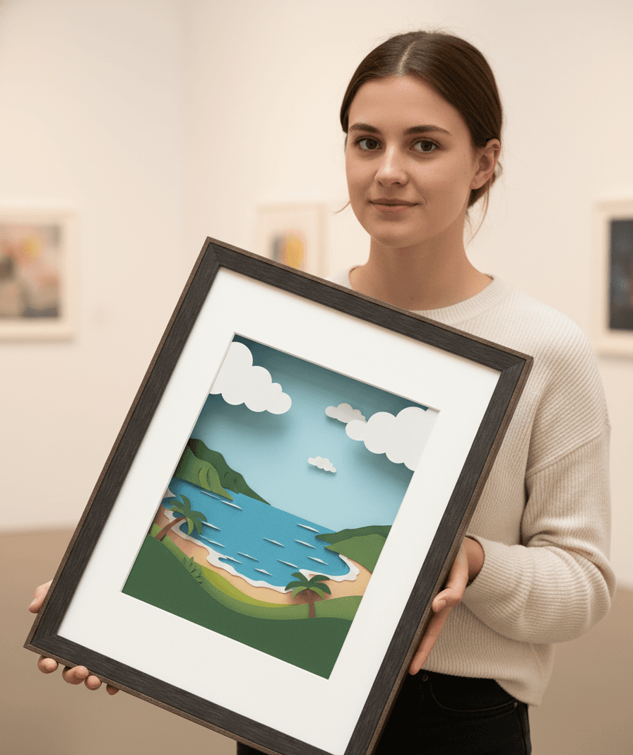 Modern Brown Standard Depth lifestyle image showing shadowbox display