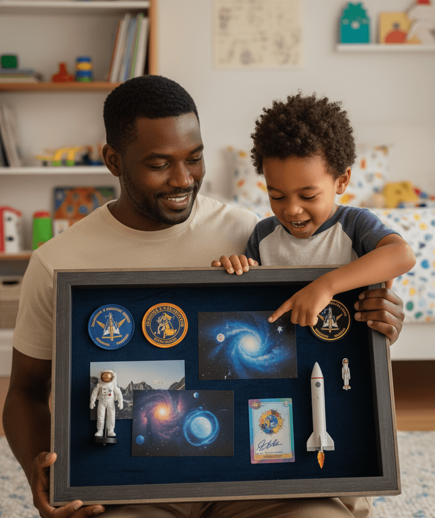 Modern Brown Standard Depth lifestyle image showing shadowbox display