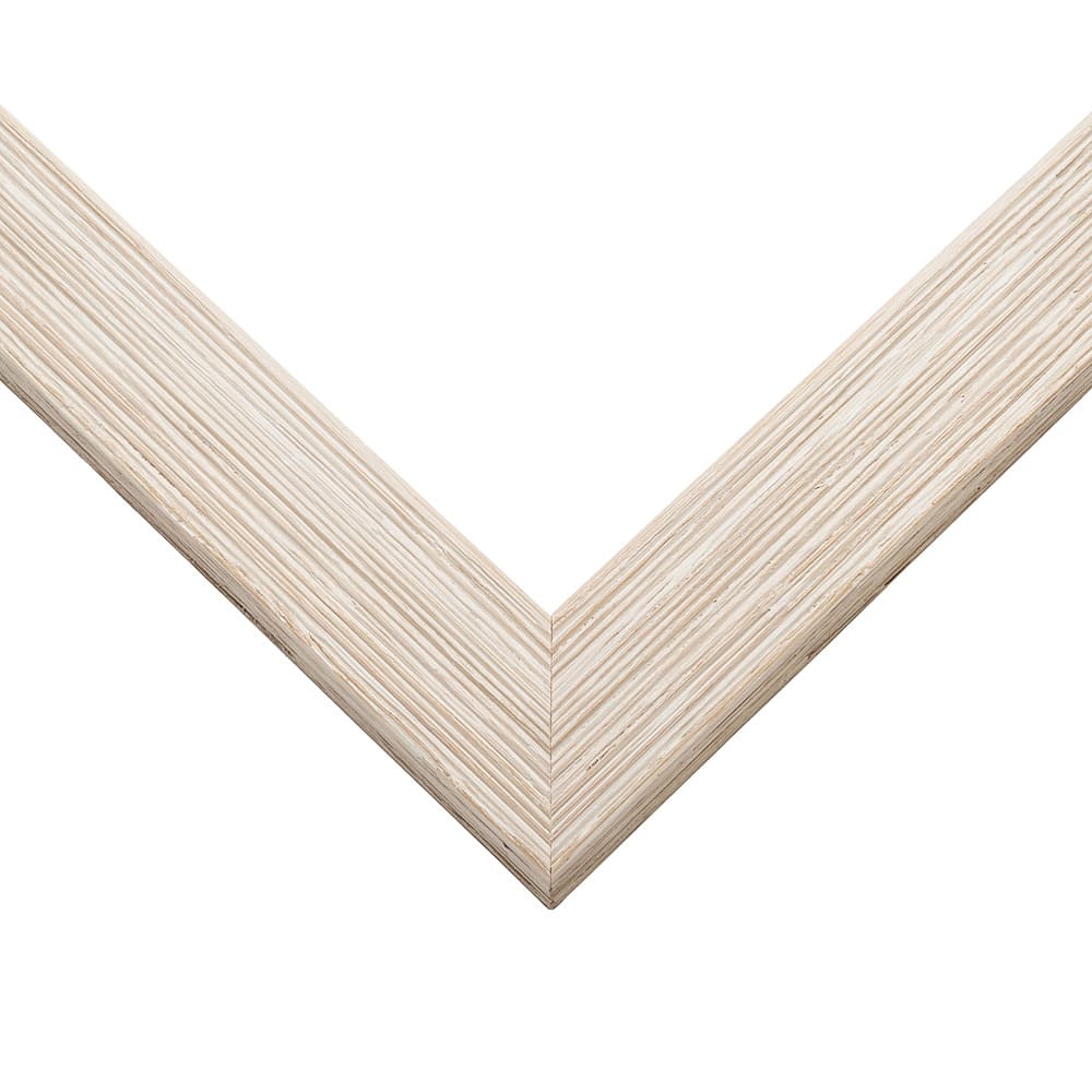 Barnwood White Picture Frame corner detail showing authentic barnwood texture with soft white finish and visible wood grain in 1.5 inch profile