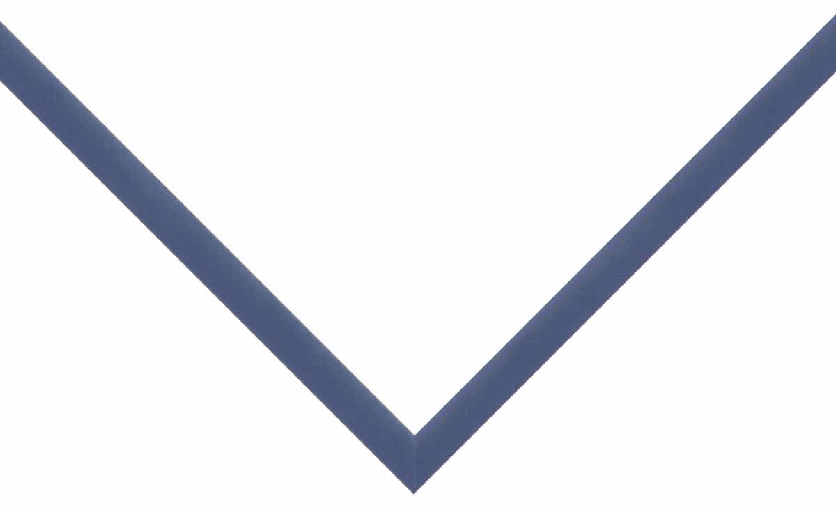 Blue Wood Picture Frame corner detail showing cool slate-blue finish with smooth painted surface in sleek 0.75 inch profile