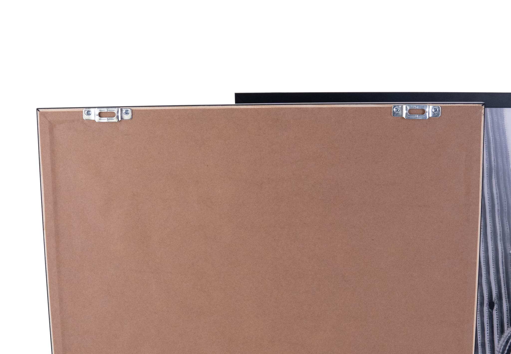 Close-up view of security T-screws and locking brackets mounted for anti-theft protection